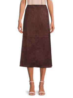 商品Max Studio|Faux Suede Midi Skirt,价格¥294,第1张图片