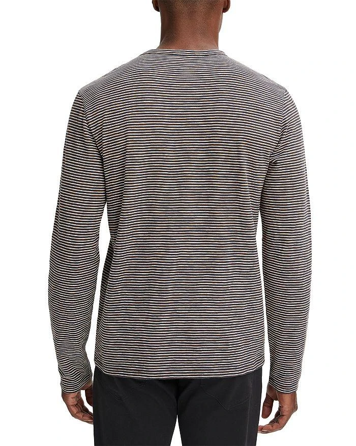 商品Vince|Cotton Textured Stripe Long Sleeve Split Neck Tee,价格¥765,第3张图片详细描述