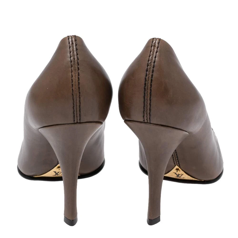 商品[二手商品] Louis Vuitton|Louis Vuitton Brown Leather Pumps Size 38,价格¥2570,第5张图片详细描述