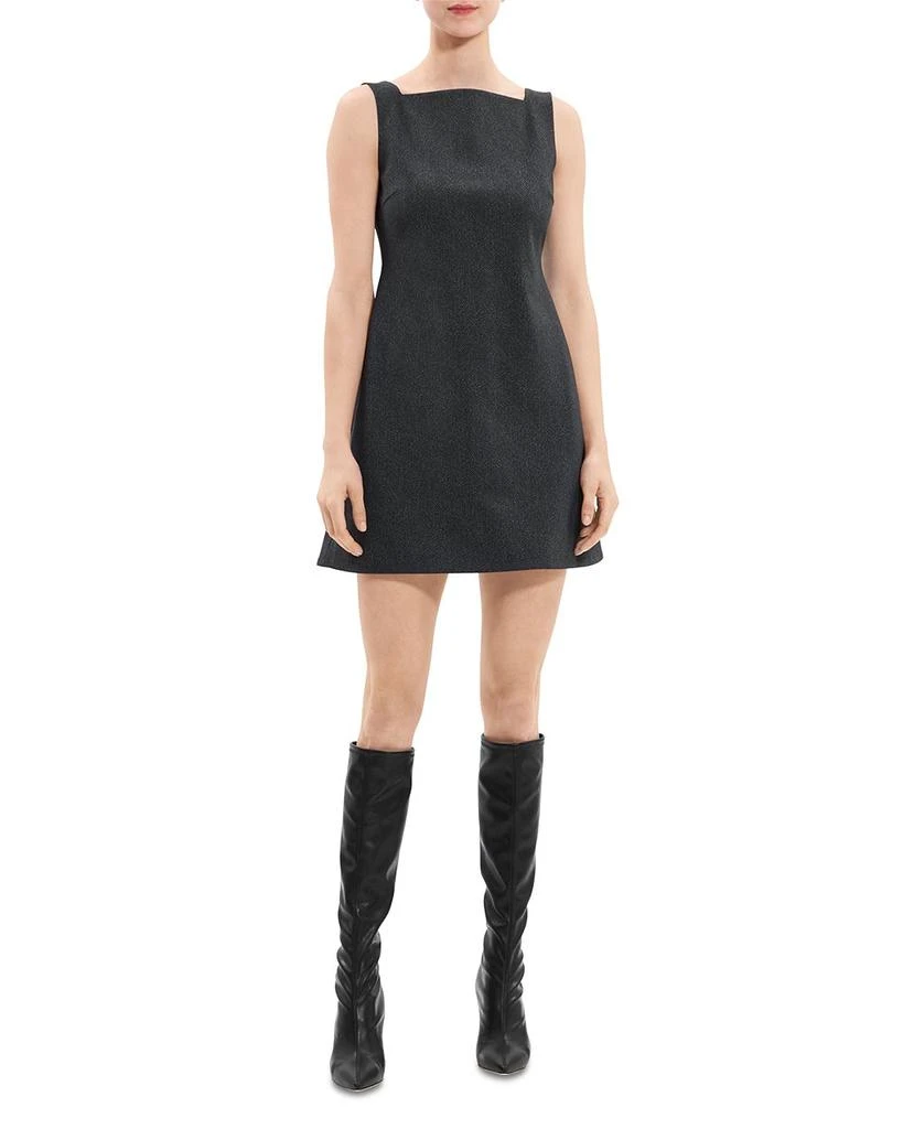 商品Theory|High Square Neck Herringbone Mini Dress,价格¥1740,第1张图片