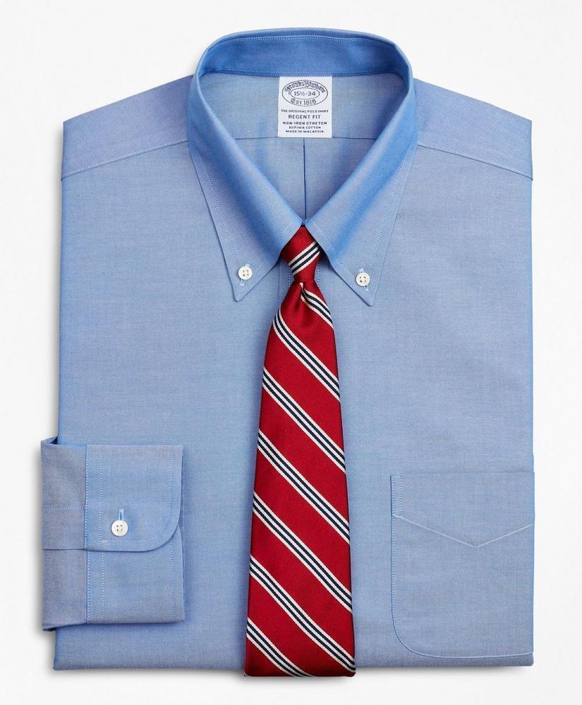 商品Brooks Brothers|Stretch Regent Regular-Fit  Dress Shirt, Non-Iron Pinpoint Button-Down Collar,价格¥880,第1张图片