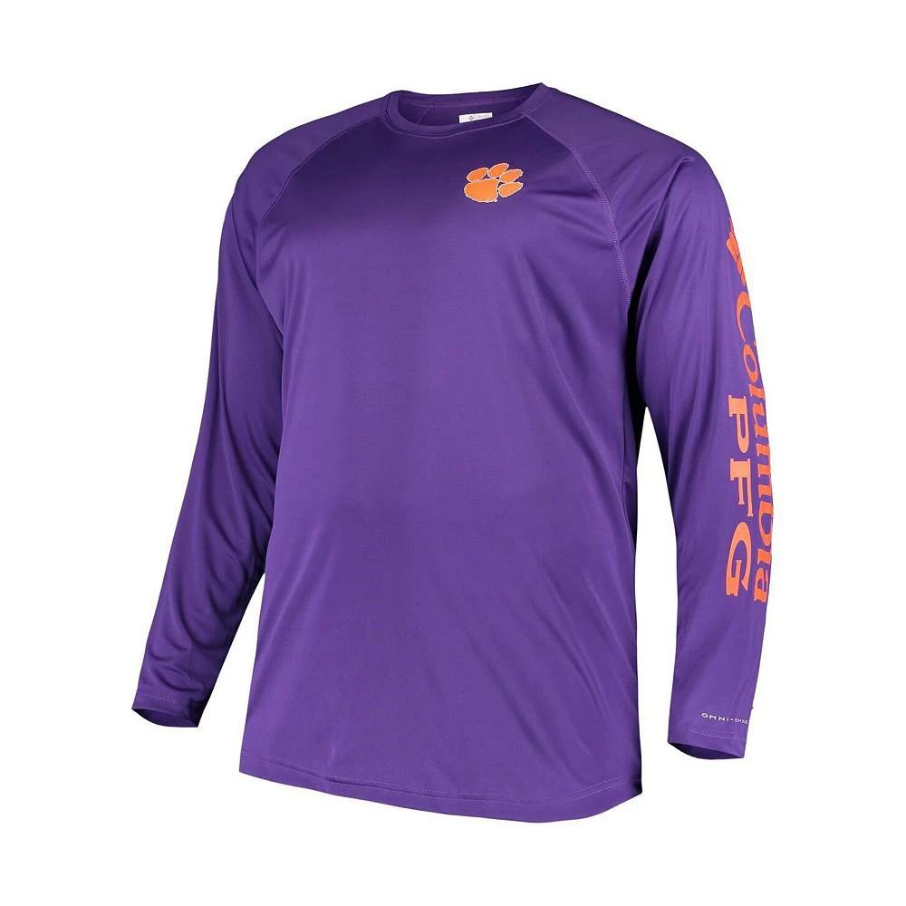 商品Columbia|Men's Purple Clemson Tigers Big and Tall Terminal Tackle Long Sleeve Omni-Shade T-shirt,价格¥332,第2张图片详细描述