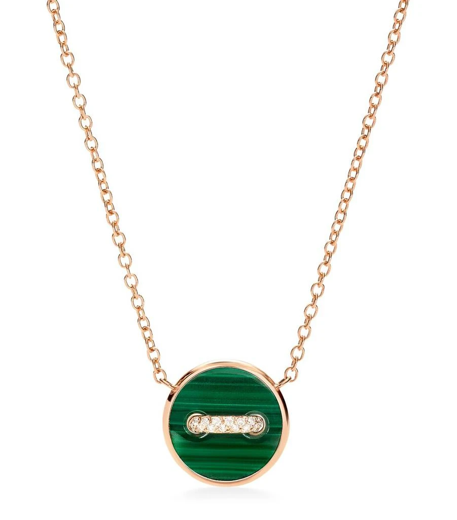 商品Pomellato|Rose Gold, Diamond, Mother-of-Pearl and Malachite Pom Pom Dot Necklace,价格¥20613,第1张图片