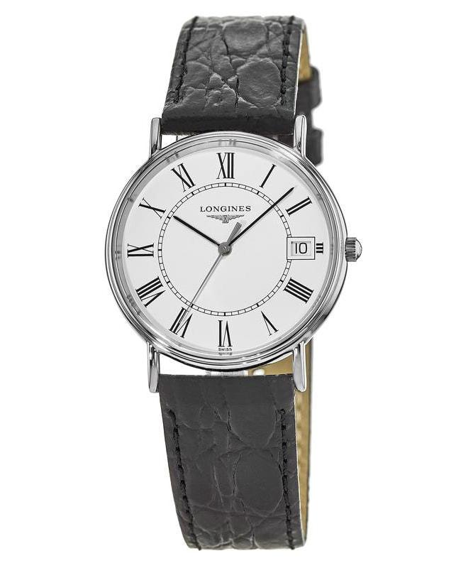 Longines Presence White Dial Black Leather Unisex Watch L4.819.4.11.2商品第1张图片规格展示