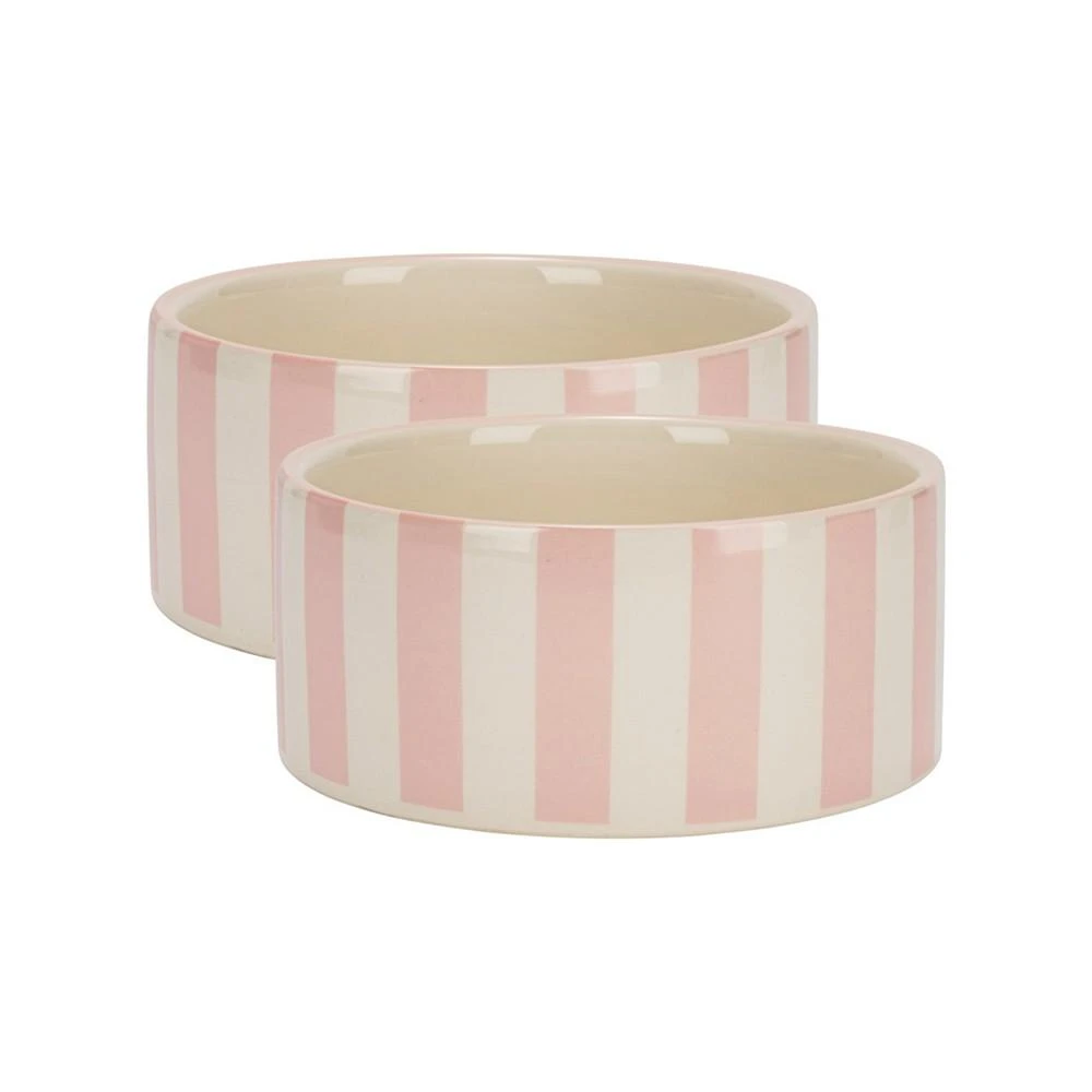 商品Juicy Couture|2-Piece 16 oz Ceramic Bowl Set, Rose Stripe,价格¥188,第1张图片