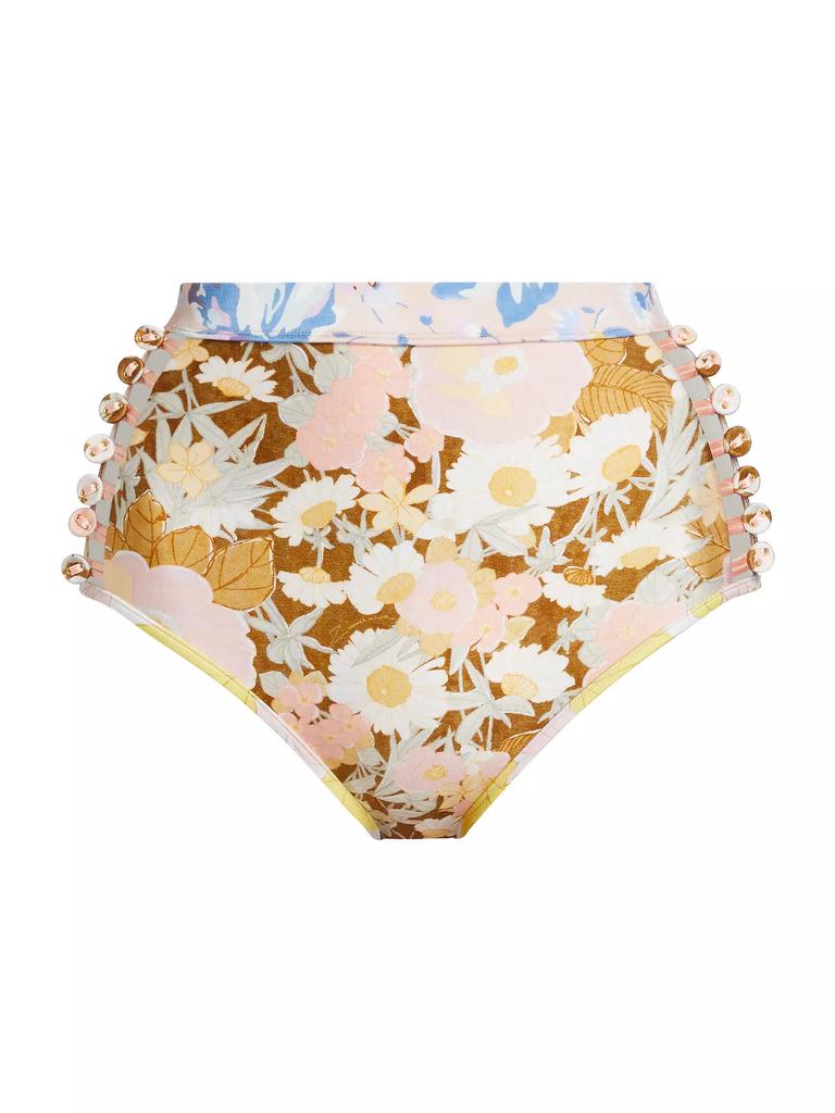 ZIMMERMANN ビキニボトム プリント入り ベルト付き【関税なし】 ZIMMERMANN ビキニボトム プリント入り ベルト付き【関税なし