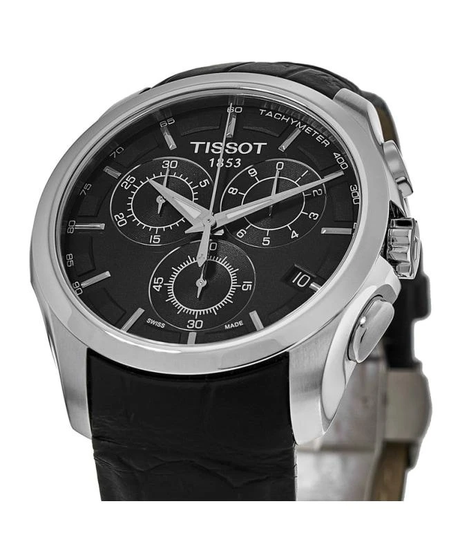 商品Tissot|Tissot T-Trend Couturier Chronograph Black Dial Leather Strap Men's Watch T035.617.16.051.00,价格¥3432,第2张图片详细描述