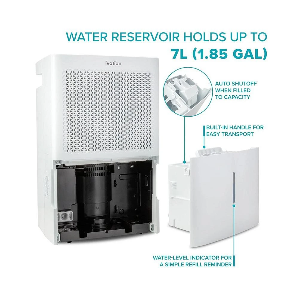 商品Ivation|4,500 Sq Ft Energy Star Small Dehumidifier with Hose Connector,价格¥2388,第3张图片详细描述