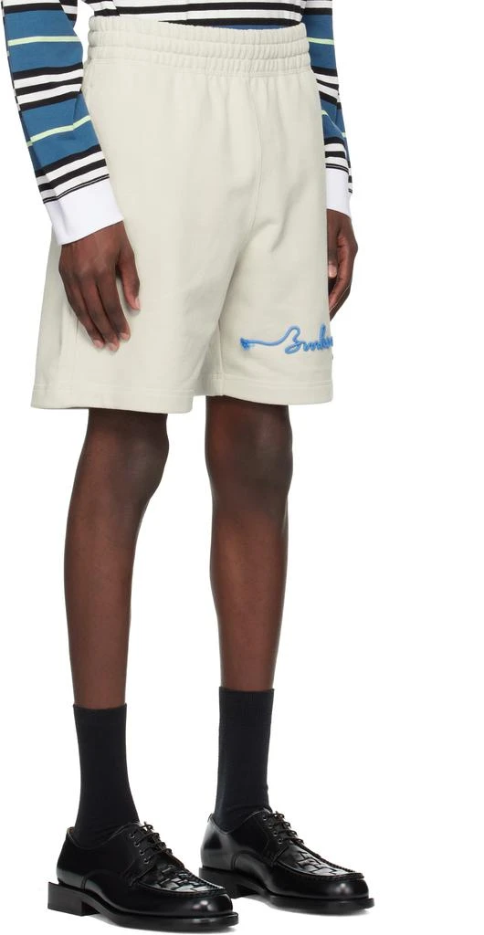 商品Burberry|Off-White Knot Logo Cotton Shorts,价格¥6557,第2张图片详细描述