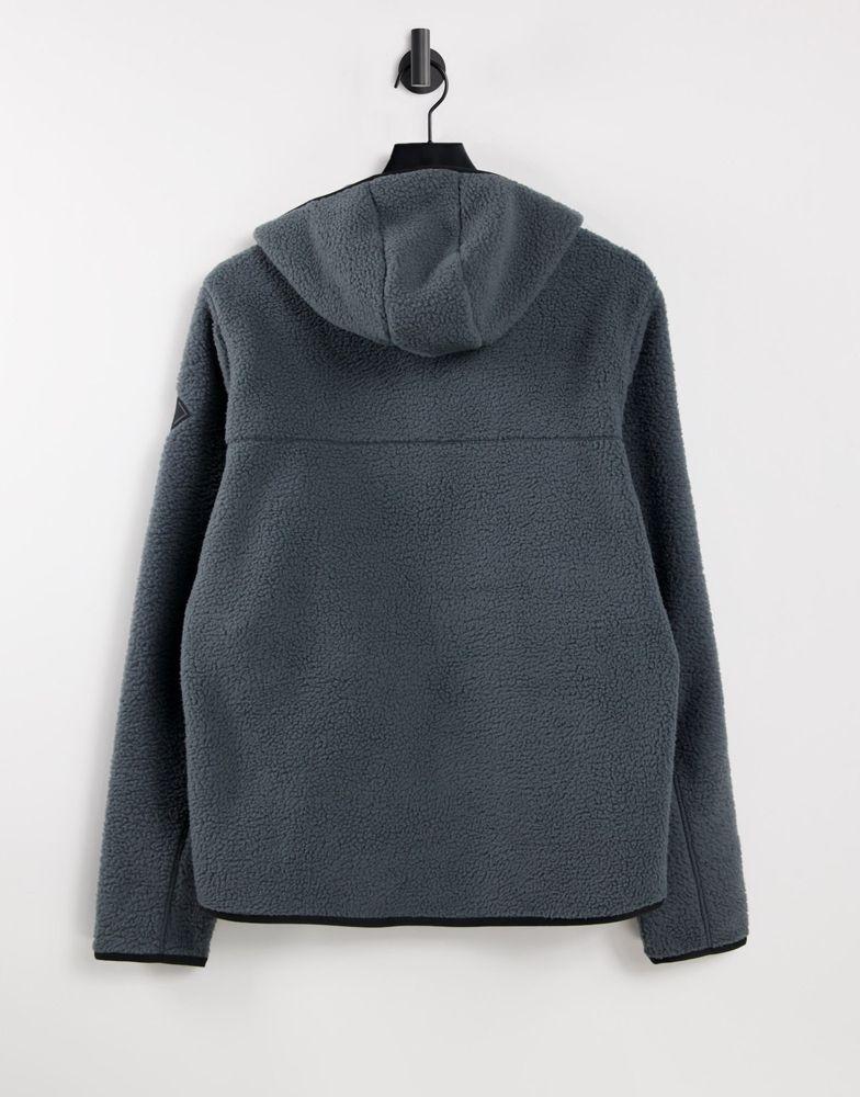 Salomon Snowshelter Ted zip through hoodie in grey商品第2张图片规格展示