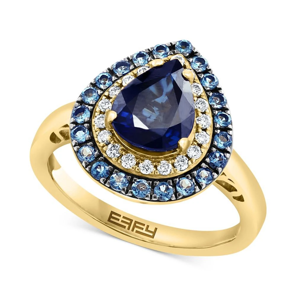 商品Effy|EFFY® Multi-Gemstone (2-1/10 ct. t.w.) & Diamond (1/5 ct. t.w.) Teardrop Ring in 14k Gold,价格¥36744,第1张图片