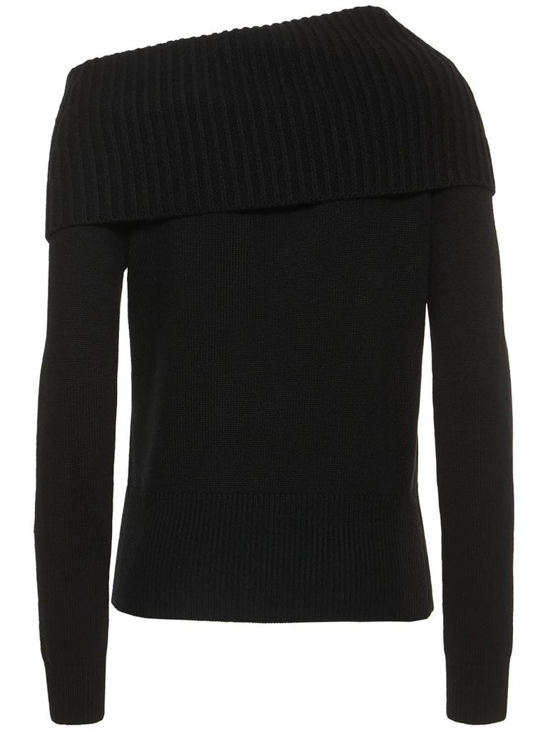 Asymmetric Neckline Cashmere Sweater商品第3张图片规格展示
