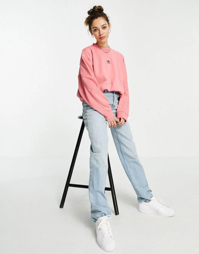 商品Adidas|adidas Originals essentials oversized central logo sweatshirt in pink,价格¥227,第1张图片