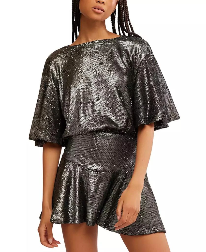 商品Free People|Women's Manuka Sequin Flutter-Sleeve Mini Dress,价格¥1265,第1张图片