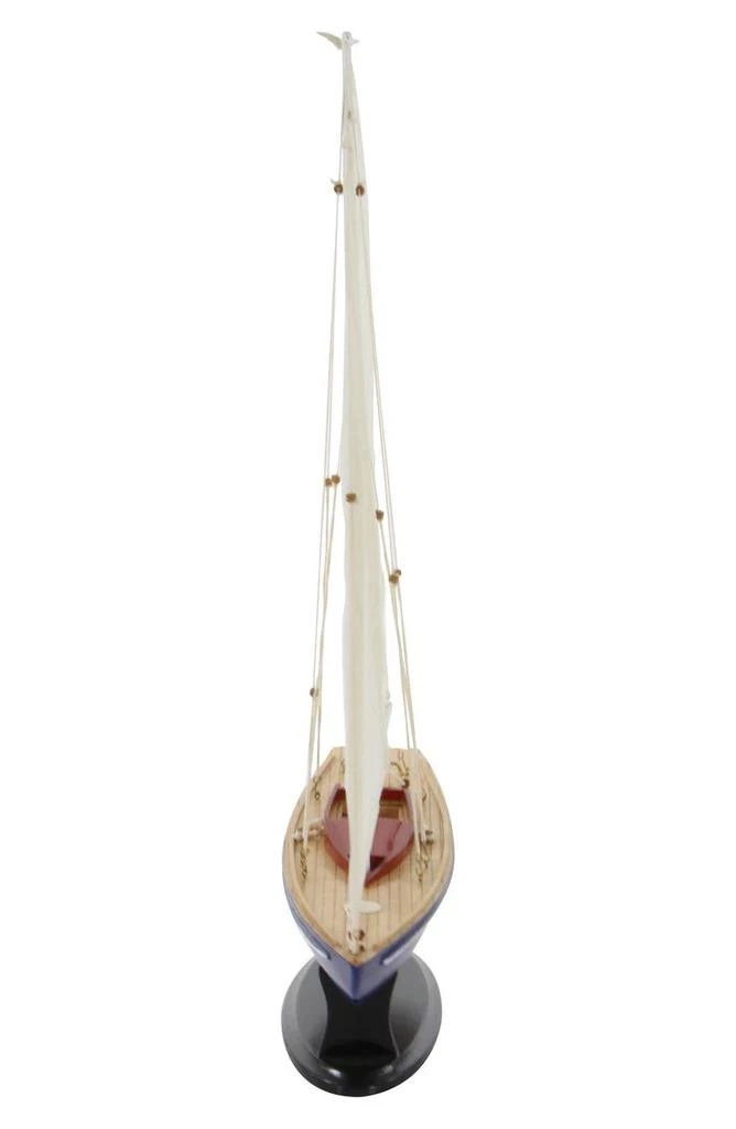 商品WILLOW ROW|Dark Brown Wood Sailboat Sculpture with Lifelike Rigging,价格¥586,第4张图片详细描述