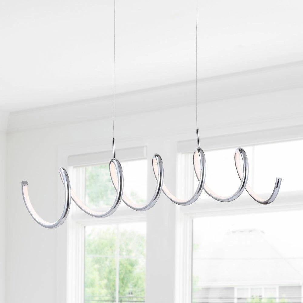 商品JONATHAN Y|Ali 31" Dimmable Adjustable Integrated LED Metal Linear Pendant,价格¥2005,第1张图片