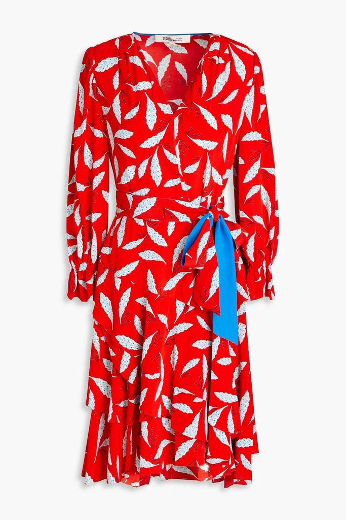 商品Diane von Furstenberg|Delucca ruffled floral-print crepe de chine dress,价格¥1048,第1张图片