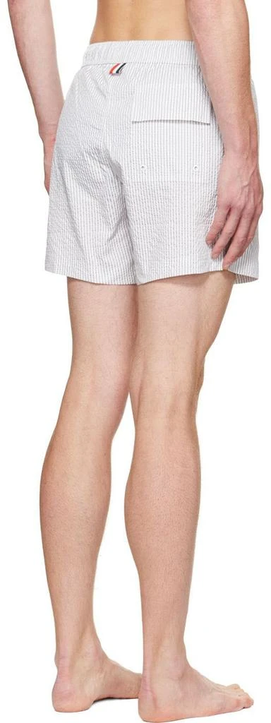 商品Thom Browne|白色 & 灰色条纹泳裤,价格¥1719,第3张图片详细描述