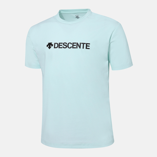 商品DESCENTE|【享贝家】DESCENTE 迪桑特 字母圆领运动短袖T恤  蓝色 SN323TTS75（现采购商品，下单后12天内发货）,价格¥470,第1张图片
