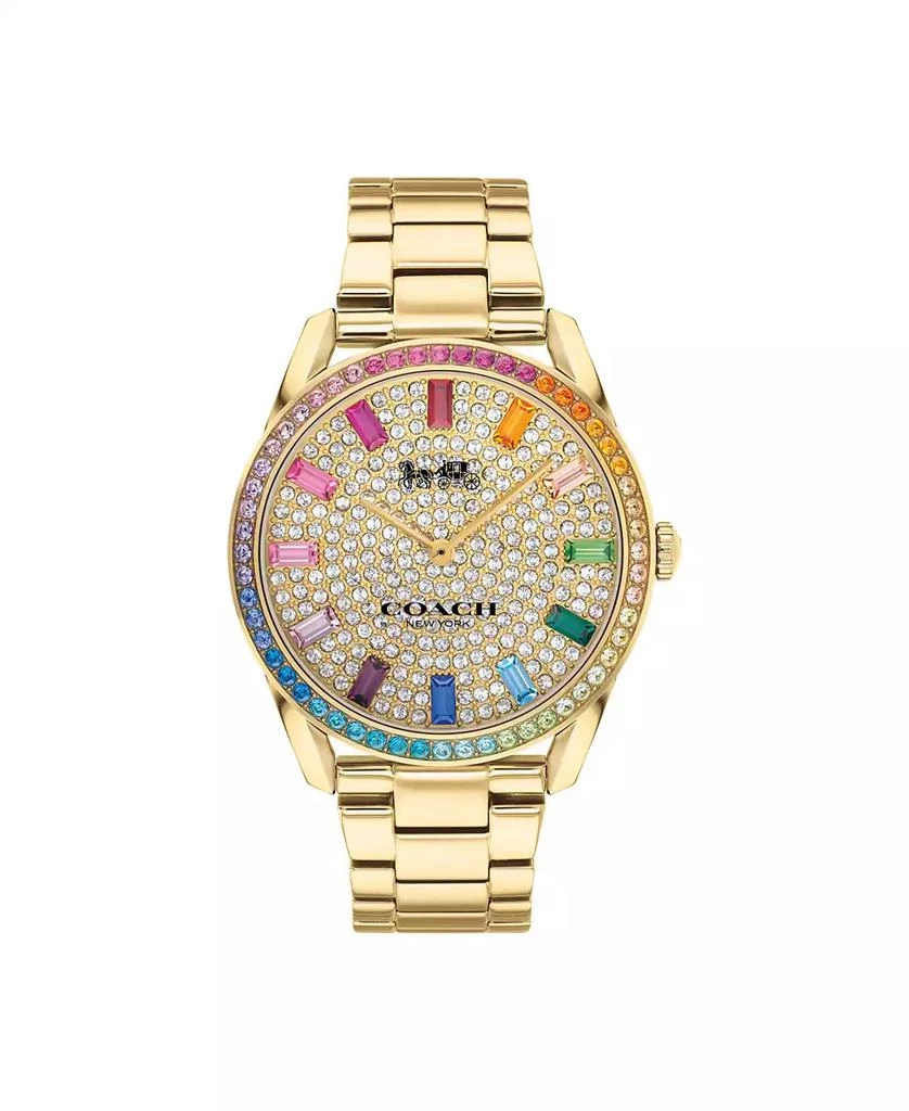 商品Coach|Women's Preston Rainbow Gold-Tone Bracelet Watch,价格¥2101,第1张图片