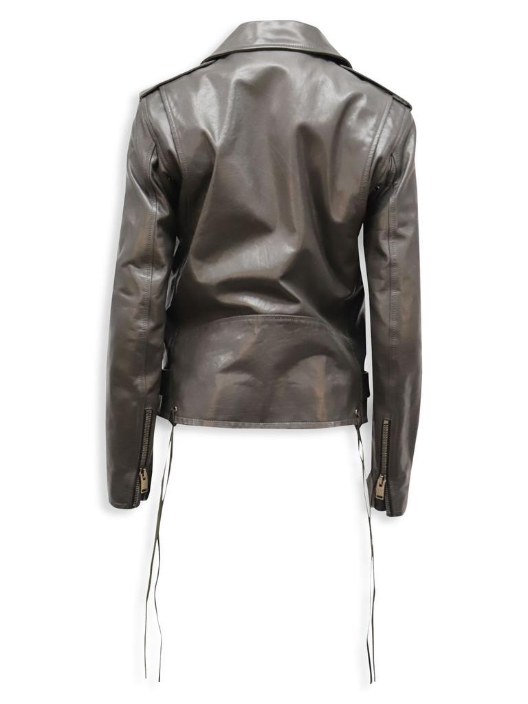 商品[二手商品] Yves Saint Laurent|Saint Laurent L17 Leather Jacket In Grey Calf Leather,价格¥20558,第4张图片详细描述