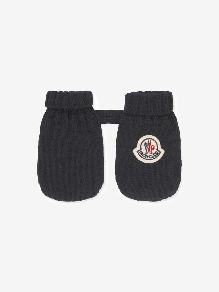 商品Moncler|Moncler Enfant Baby Hat And Mittens Set in Navy,价格¥2640,第4张图片详细描述