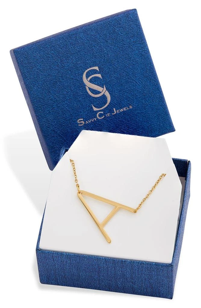 商品Savvy Cie Jewels|14K Gold Plated Initial Pendant Necklace with Gift Box - Multiple Letters Available,价格¥151,第3张图片详细描述