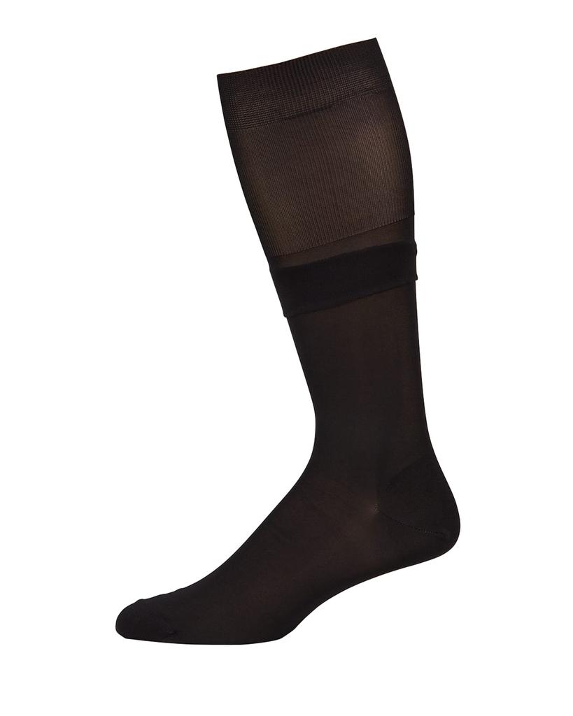 Men's Over-Calf Silk Dress Socks商品第1张图片规格展示