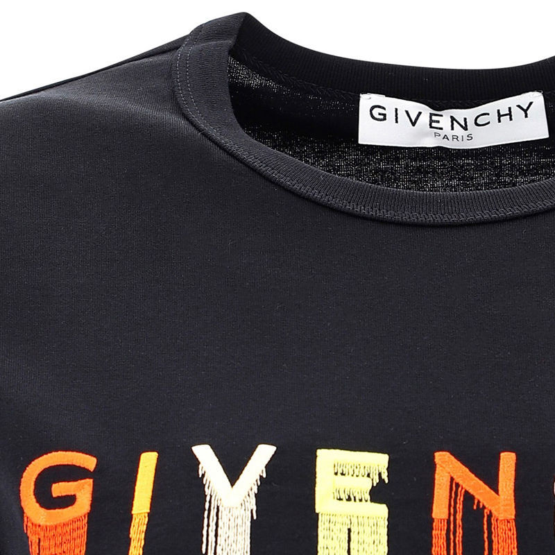商品Givenchy|Givenchy 纪梵希 女士黑色彩色徽标刺绣短袖T恤  BW707Y3Z3R-001,价格¥2817,第1张图片