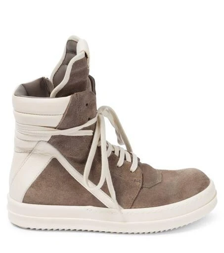 商品Rick Owens|Geobasket suede and leather high-top sneakers,价格¥3276,第3张图片详细描述