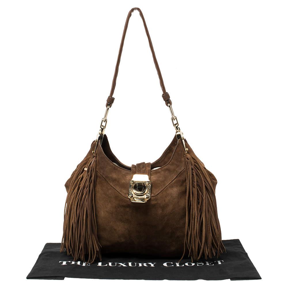 Celine Brown Suede and Leather Fringe Dimitri Shoulder Bag商品第9张图片规格展示