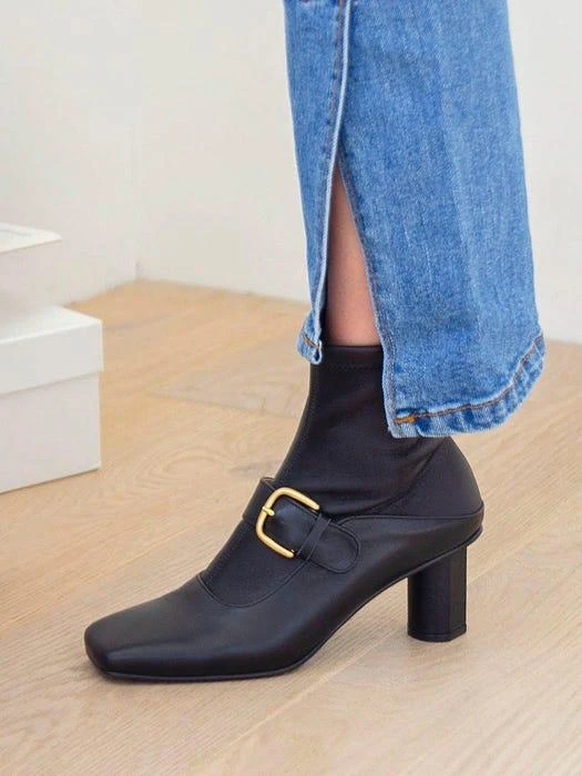 商品NONETHELESS|Mary-Jane Socks Boots_Black,价格¥1737,第1张图片