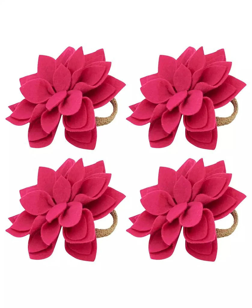 Felt Blossom Napkin Ring Set of 4,Set 商品