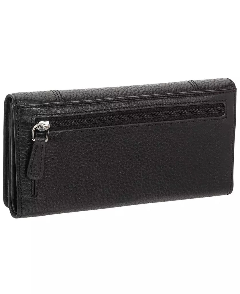 商品Mancini Leather Goods|Women's Pebbled Collection RFID Secure Trifold Wallet,价格¥520,第3张图片详细描述