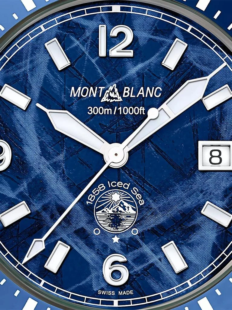商品MontBlanc|1858 Iced Sea Stainless Steel &amp; Ceramic Bracelet Watch,价格¥25218,第5张图片详细描述