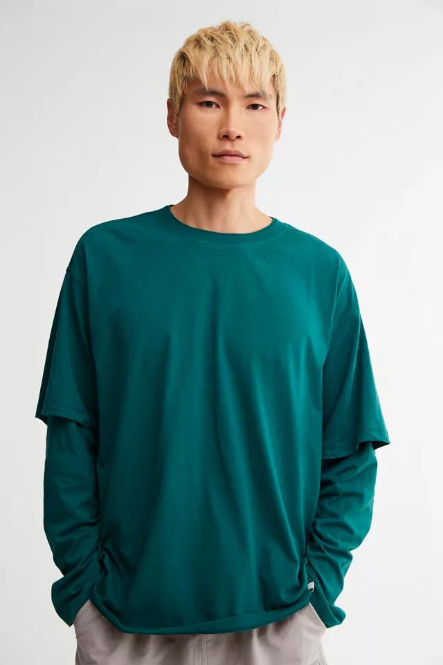 Standard Cloth Lightweight Double Layered Long Sleeve Tee商品第1张图片规格展示