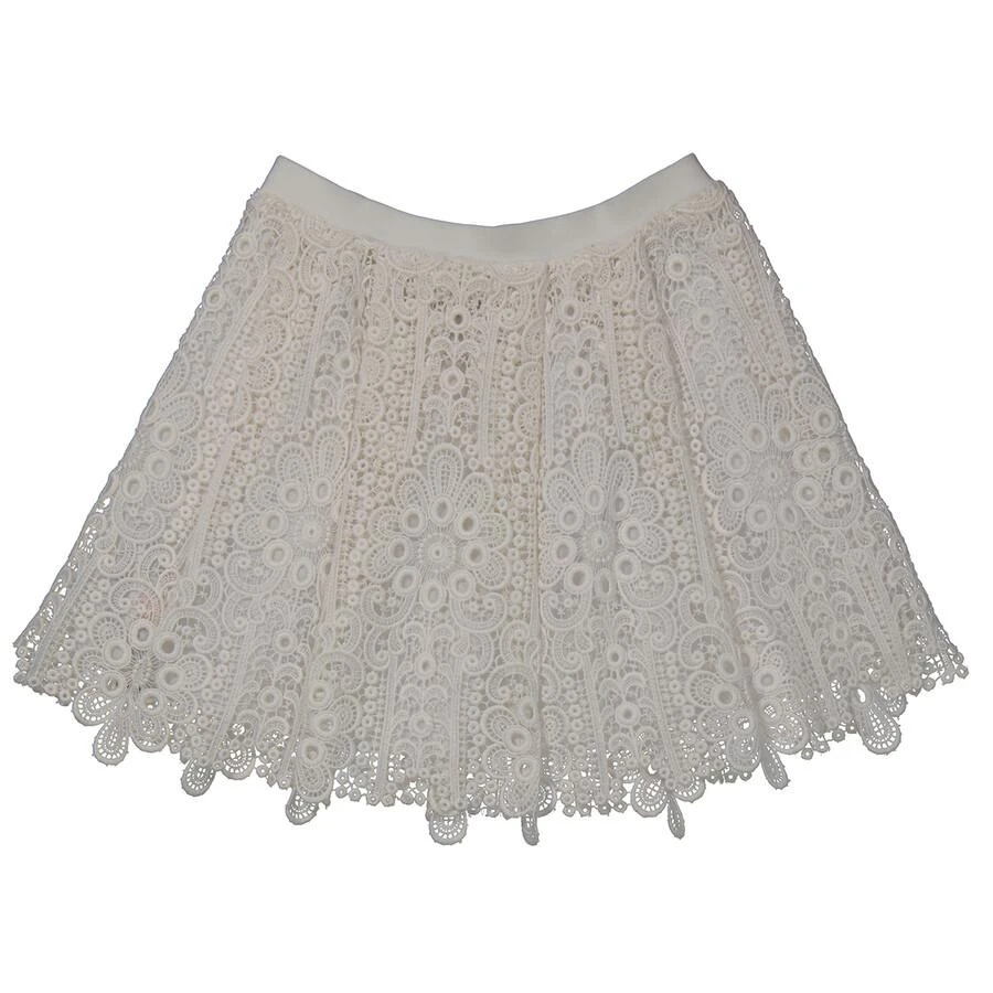 商品Burberry|Girls White Juliana Pleated Cutout Lace Skirt,价格¥820,第1张图片