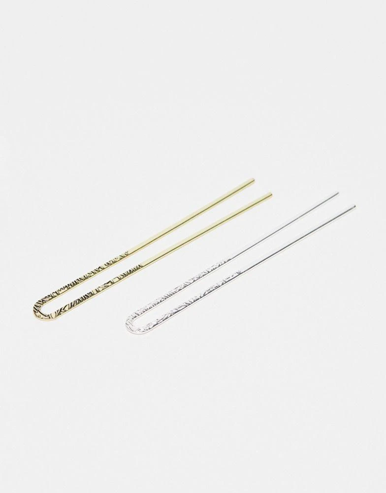 商品Easilocks|Easilocks Metallic Hair Pins 2 Pack - Gold & Silver,价格¥60,第2张图片详细描述