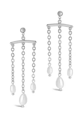 Chains & Pearls Chandelier Drop Earrings商品第1张图片规格展示
