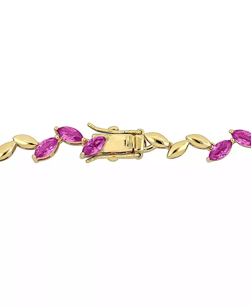 Lab-Created Pink Sapphire & Polished Marquise Link Bracelet (9-1/2 ct. t.w.) 商品