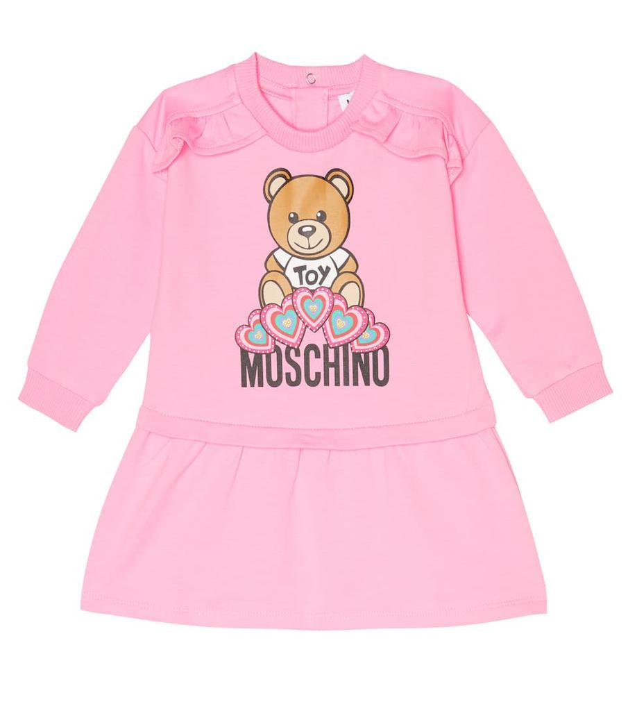 商品Moschino|婴幼儿 — 印花棉质混纺运动衫式连衣裙,价格¥952,第1张图片