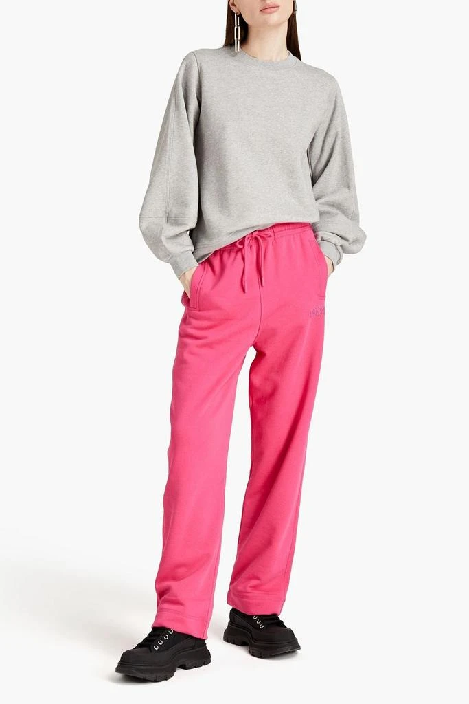 商品Ganni|Embroidered cotton-blend fleece track pants,价格¥312,第2张图片详细描述