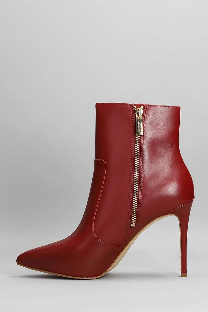 商品Michael Kors|Michael Kors Rue High Heels Ankle Boots In Bordeaux Leather,价格¥1320,第3张图片详细描述