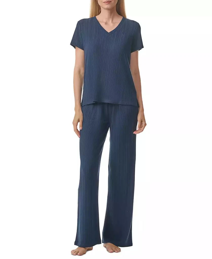 商品Tommy Hilfiger|Women's 2-Pc. Short-Sleeve Ribbed Pajamas Set,价格¥155,第1张图片