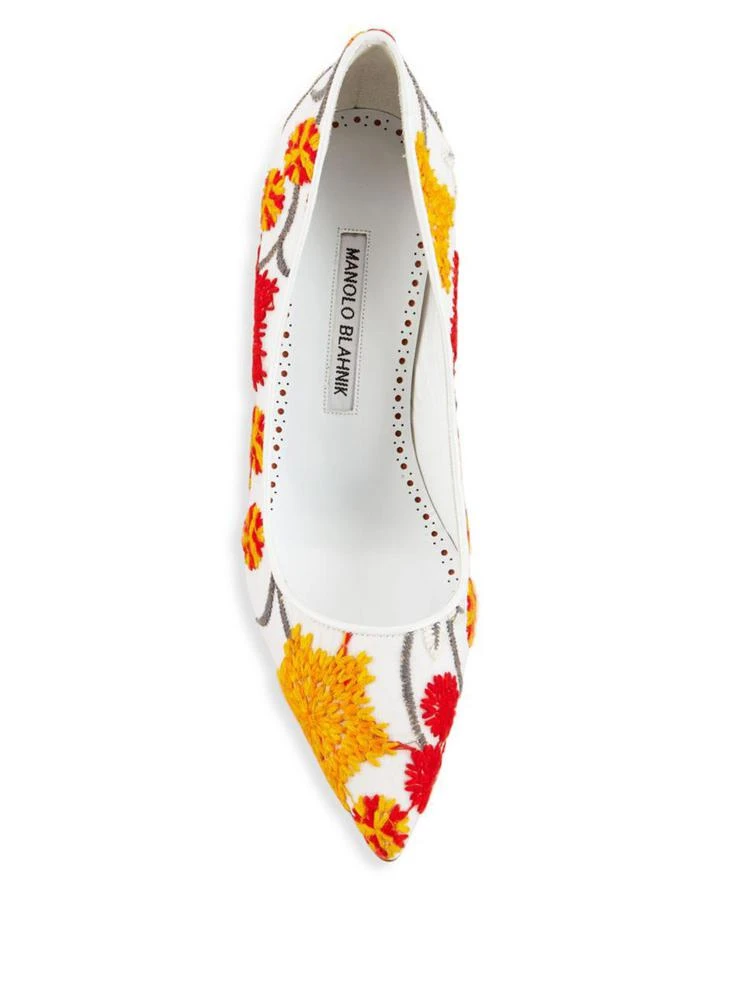 商品Manolo Blahnik|BB 90 Point Toe Floral Pumps,价格¥2080,第4张图片详细描述