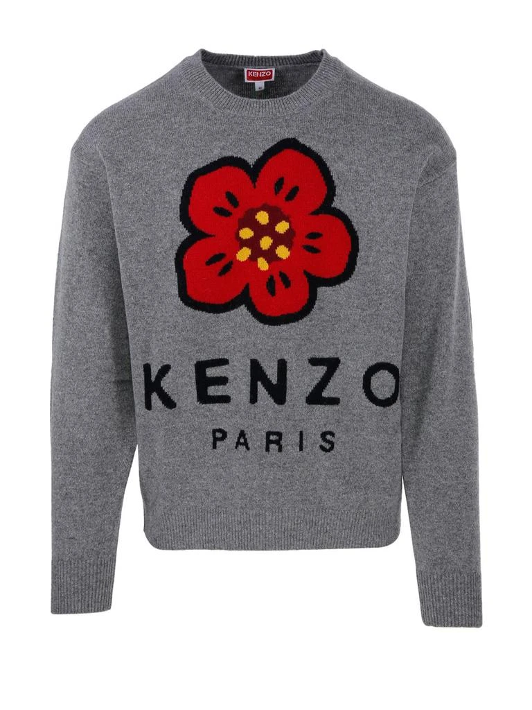 商品Kenzo|Kenzo Boke Flower Logo Intarsia Crewneck Jumper,价格¥1839-¥2291,第1张图片