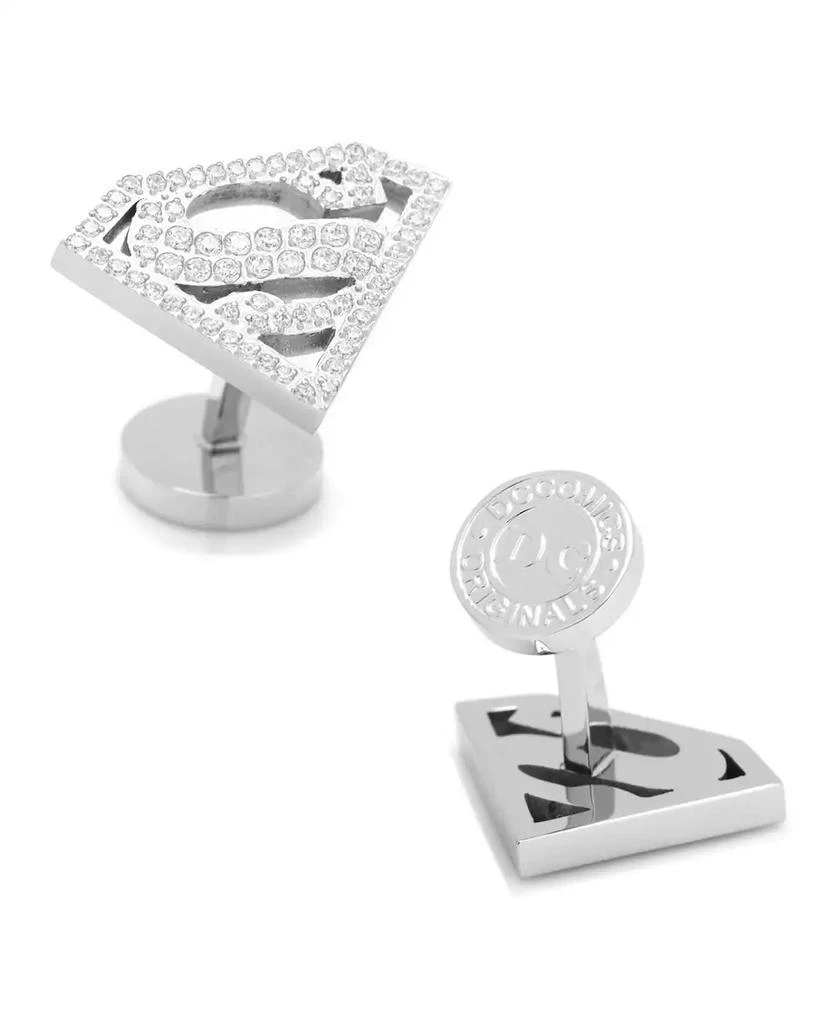 商品Cufflinks Inc.|Stainless Steel White Pave Crystal Superman Cufflinks,价格¥707,第1张图片