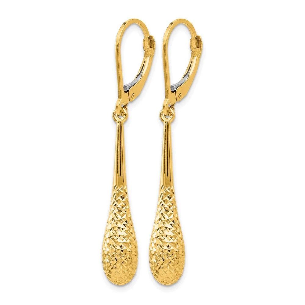 商品Diamond2Deal|14K Yellow Gold Teardrop Drop Dangle Earrings,价格¥4599,第2张图片详细描述