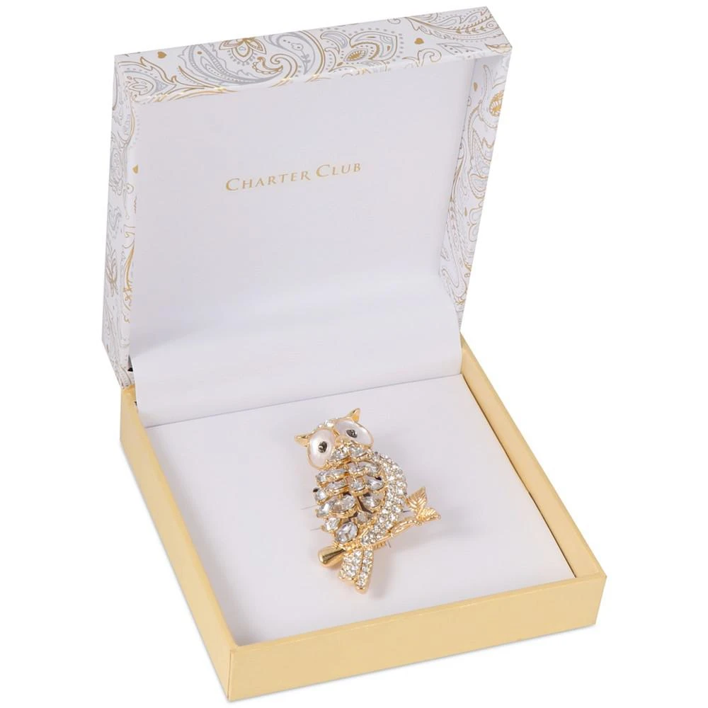 商品Charter Club|Gold-Tone Mixed Crystal Owl on Branch Pin, Created for Macy's,价格¥66,第2张图片详细描述