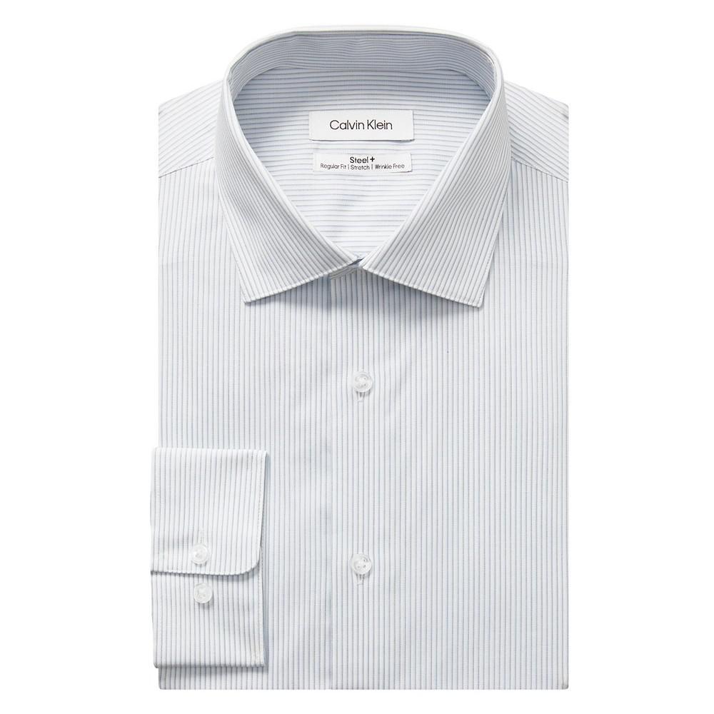 商品Calvin Klein|Men's Steel Regular Fit Stretch Wrinkle Free Dress Shirt,价格¥585,第1张图片